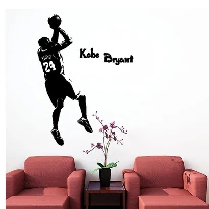 

Free mail custom cartoon stickers in the Basketball sports stickers Basketball star kobe Bryant black mamba wall stickers