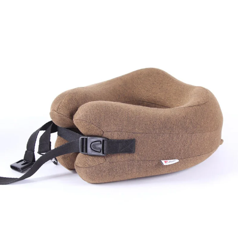 Brown Neck pillow U-образная подушка для шеи, подходит для самолета, офиса, мужчин и wo, для обеда, памяти, хлопок, подушка для шеи, аксессуары для путешествий - Цвет: Brown Neck pillow