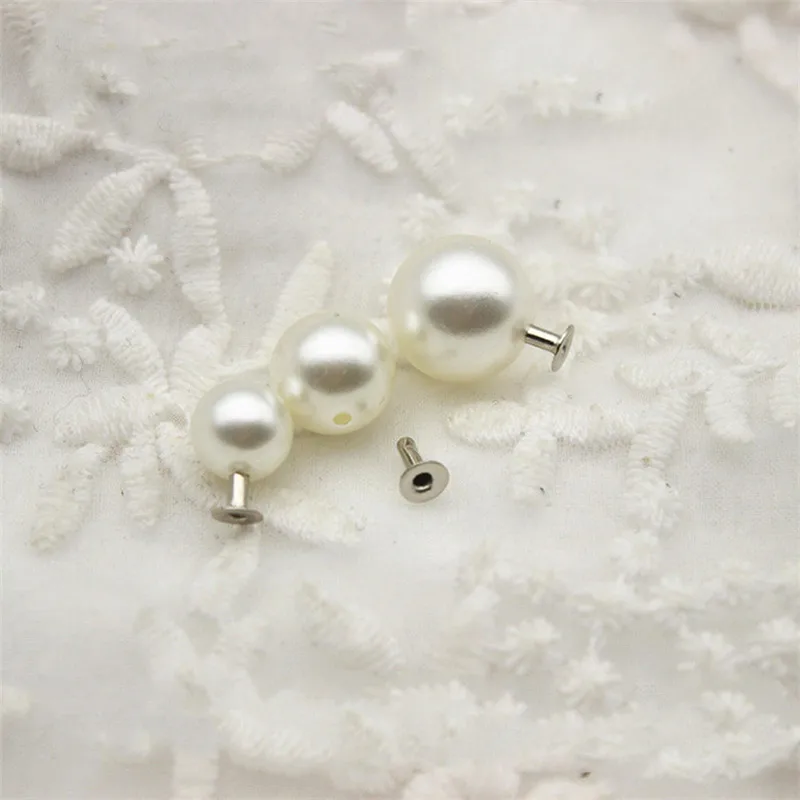 6mm-14mm pearl rivet ABS single hole half imitation DIY coat cap decoration accessories hand press the nail | Дом и сад