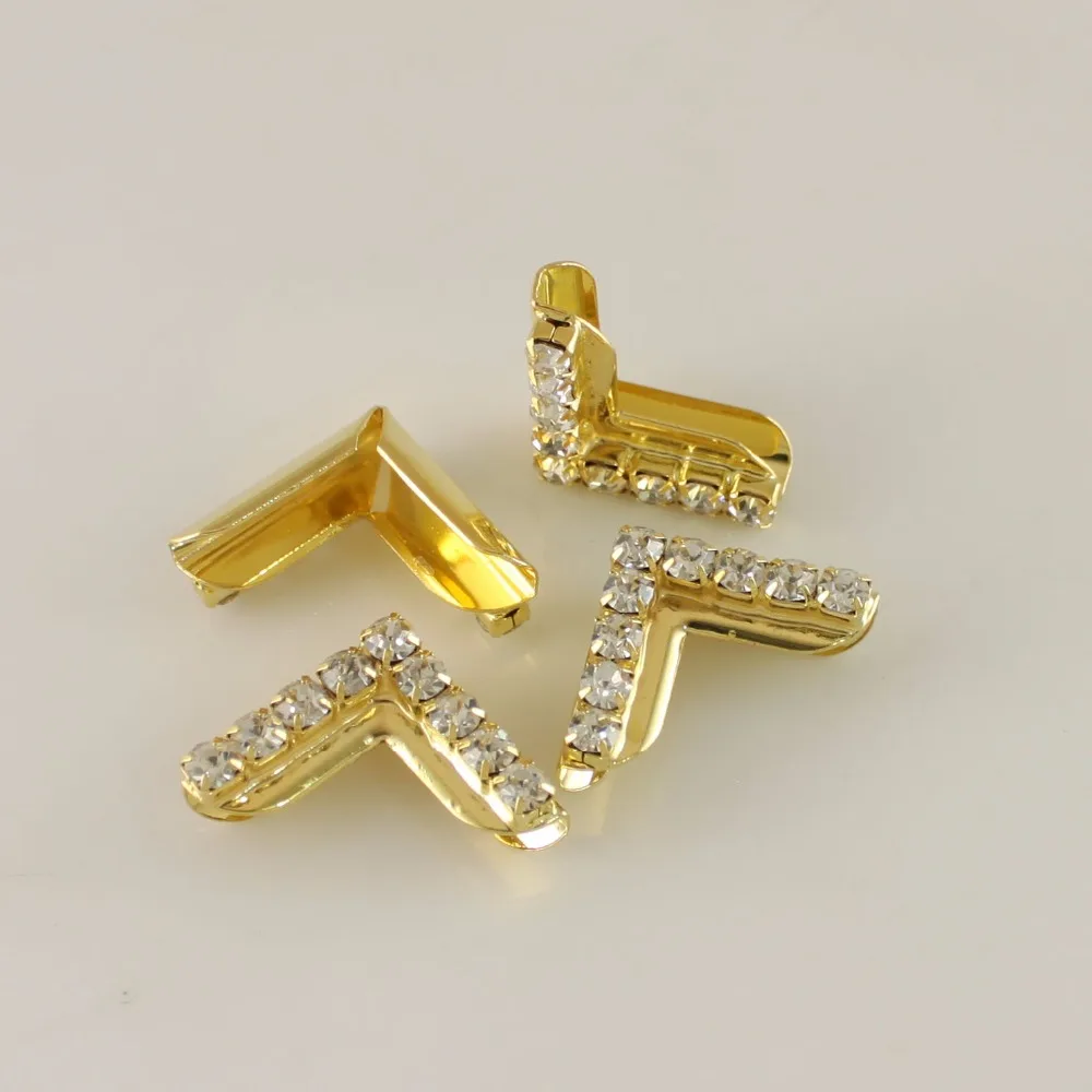 200pcs Crystal Rhinestone Scrapbooking Albums Book Gold Silver Rose Golden Corner Protectors Horse Browbands|Бамперы для углов| |