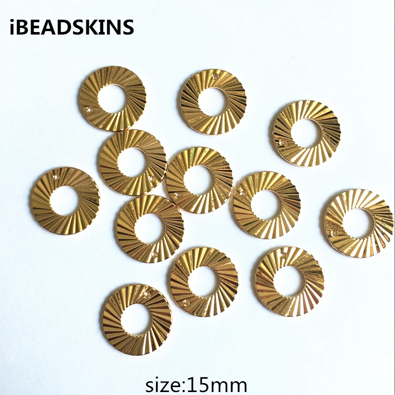 Новое поступление! 15 мм 100 шт./лот золотистый сплав цинка кольцевой Шарм