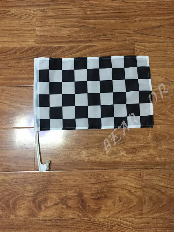 Флаг гоночной машины F1 в черно-белую клетку 30x45 см флаг на окно автомобиля