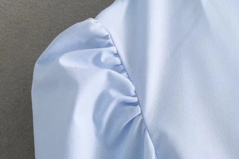 Женские винтажные Сладкий v шеи оборками плиссированные рубашки ярких цветов