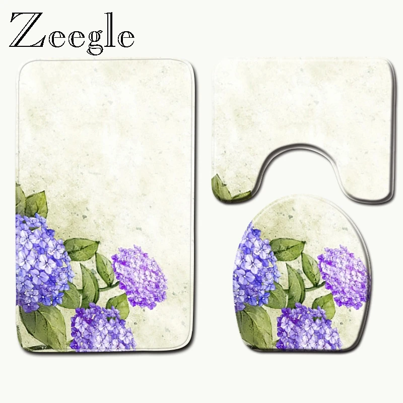 Zeegle микрофибра Ванная комната Впитывающий Коврик для ванны с цветочным рисунком