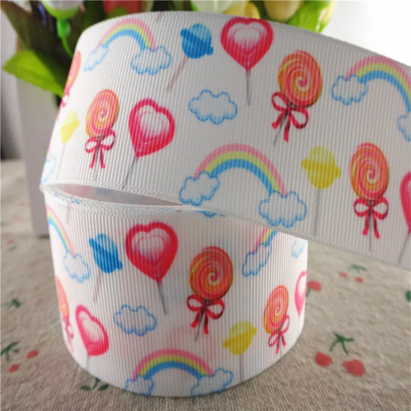 18081808 1-1/2 &quot38 мм 50 ярдов конфеты печатных grosgrain ленты DIY волос банты ручной работы