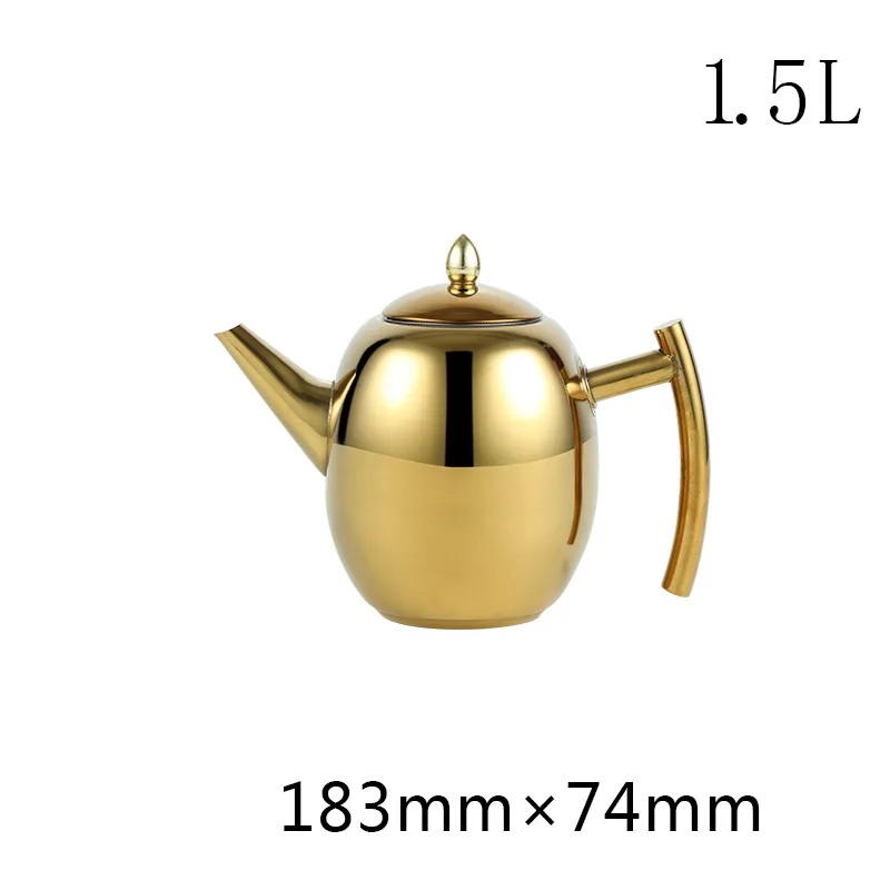 Gold 1.5L 1 л/1,5 л толстый чайник в форме живота с фильтром, чайник для воды, 304 нержавеющая сталь, высококачественный чайник - Цвет: Gold 1.5L