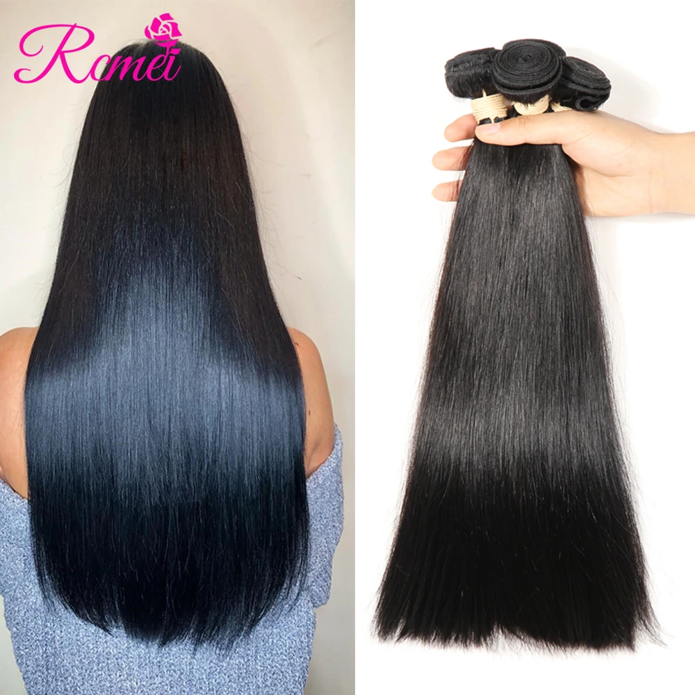 Длинная длина волос плетение Preuvian прямые волосы волна 3 шт. человеческие 8-32