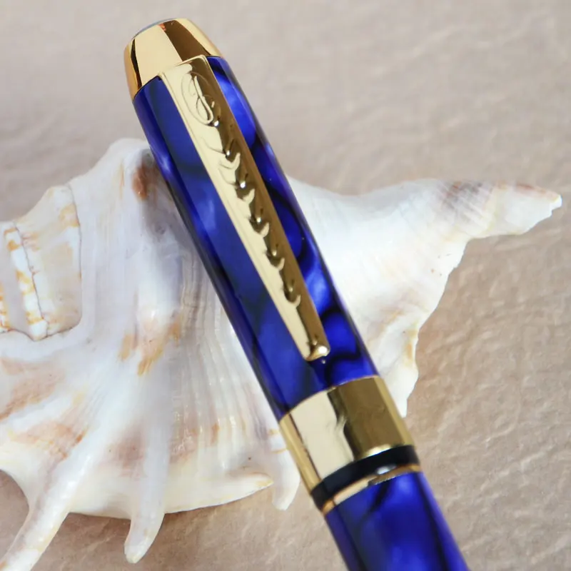JINHAO 250 перьевая ручка из темно-синего мрамора с золотой отделкой | Канцтовары для