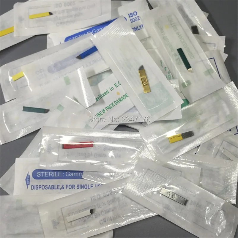 

Permanent Makeup Eyebrow Microblading Needle For 3D Embroidery Manual Tattoo Pen Machine 100pcs/lots 14pin blades needles