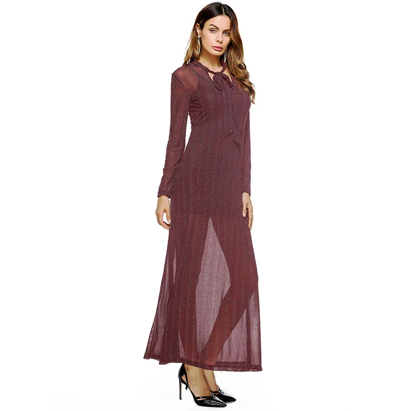Women Red Winter Dress Solid Elegant Female Bow Office Lady Party Dresses Evening Vestidos 2018 Autumn | Женская одежда