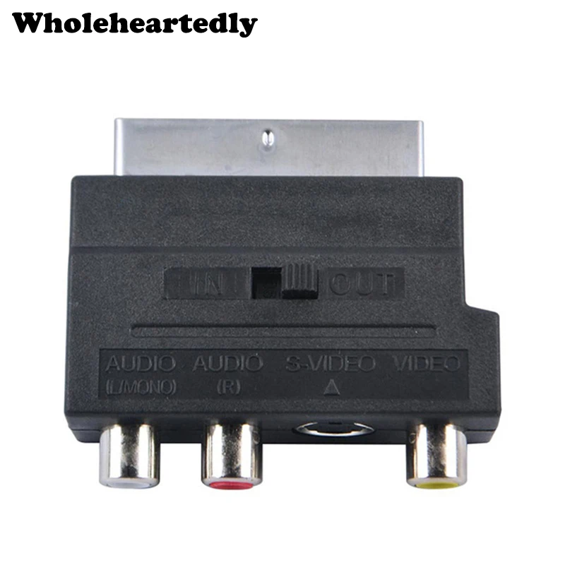 RGB SCART композитный 3 RCA SVHS S Video Phono AV ТВ аудио адаптер штекер гнездо коннвертер с