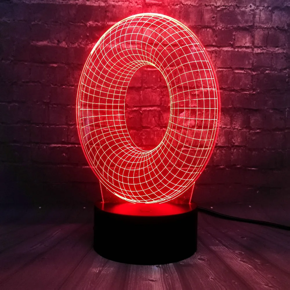 Новинка, 3D светильник, ночник, алфавит, буквы о, многоцветная настольная светодиодная лампа, USB сенсорный пульт дистанционного управления, детский подарок, украшение для дома