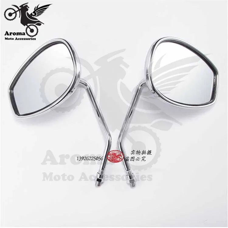 Высокое качество хромированные Мотоциклетные аксессуары для Harley Davidson стиль мотоцикла зеркало заднего вида 10 мм 8 мм Универсальный Чоппер запчасти
