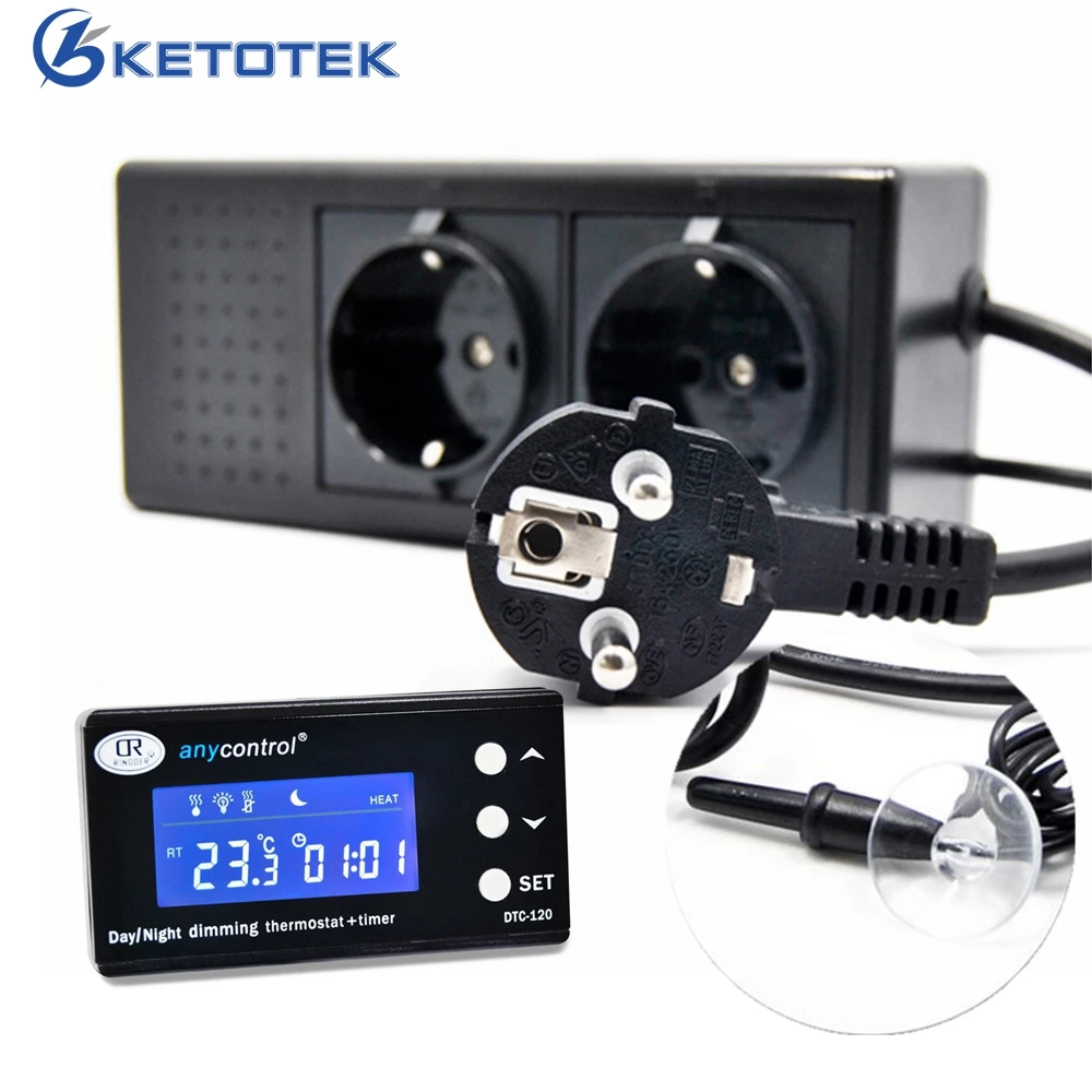 Аквариумная рептилия термостат с подогревом PID контроль затемнение день ночь