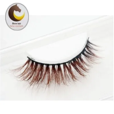 Объемные Искусственные ресницы с конским волосом накладные коричневым