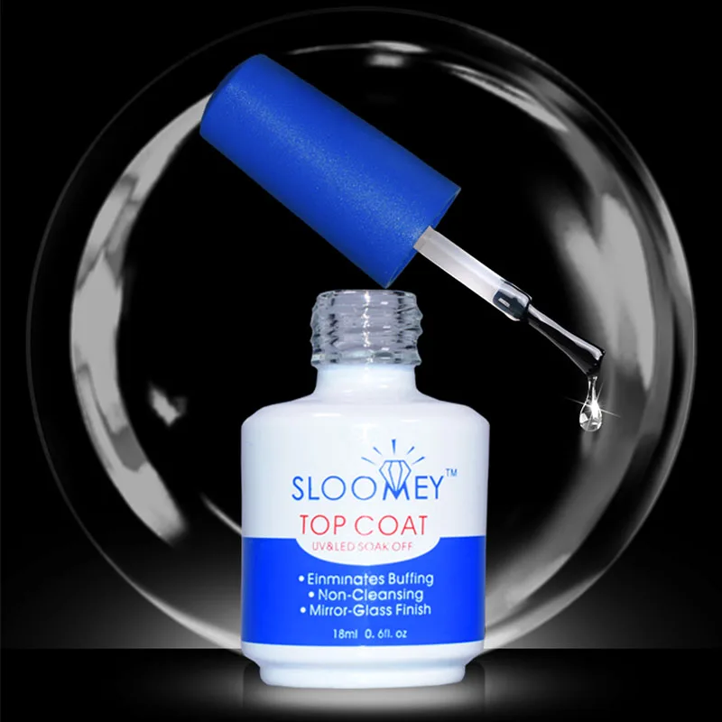 SLOOMEY 18 мл верхнее покрытие УФ-гель для ногтей профессиональный зеркальный замачиваемый УФ светодиодный гель матовый лак для ногтей без протирания верхнее покрытие гель для ногтей