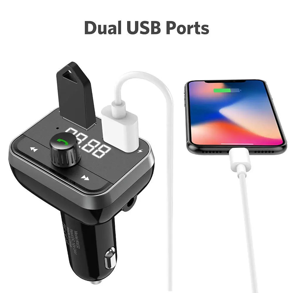 Nulaxy беспроводной Bluetooth громкой связи вызов FM передатчик модулятор V4.2 EDR радио