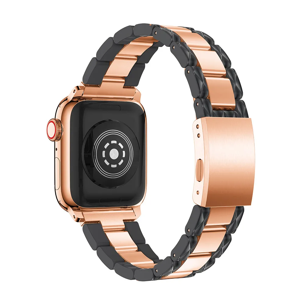 Браслет из ацетата целлюлозы для Apple Watch 38 мм с металлическими звеньями, умный Браслет для Apple Watch серии 1 2 3 4