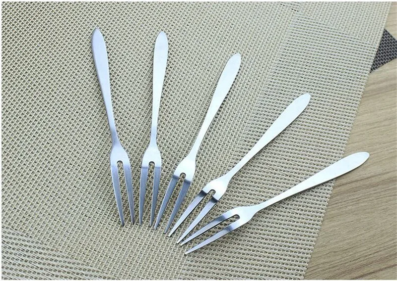 100 шт. Нержавеющая сталь дегустация закуска Вилки коктейль салат торт для дома