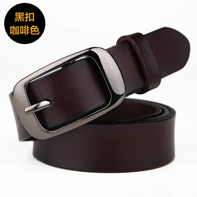 Black buckle coffee Женский модный брендовый ремень из натуральной кожи, женский ремень, сплав, пряжка, винтажные ремни для женщин, s джинсы, высокое качество, 10 - Цвет: Black buckle coffee