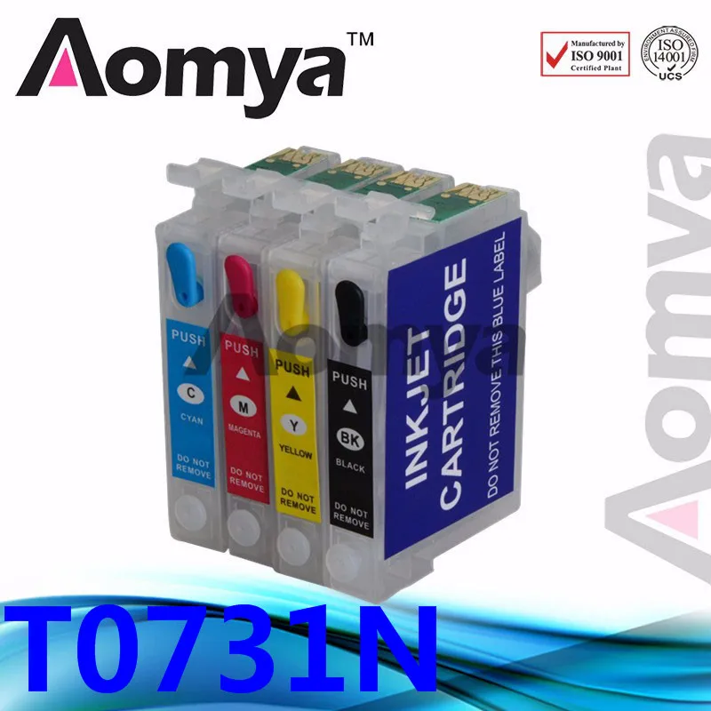 Aomya 73N T0731 перезаправляемый картридж совместимый для Epson Stylus CX7300 CX8300 C79 C90 CX3900 CX3905 CX4905 T0731N