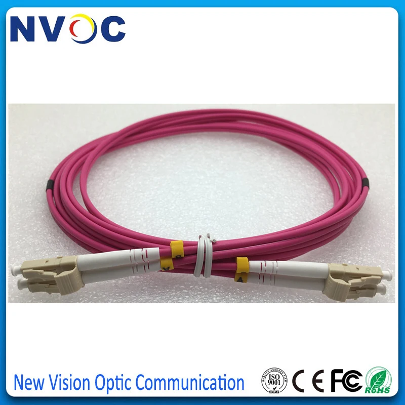 10 шт./лот 3 метра LC/UPC OM4 дуплекс 0 мм LSZH PinkJacket fiberпатч корд LC Multi Mode(OM3 550/OM4) DX 3M Fiber