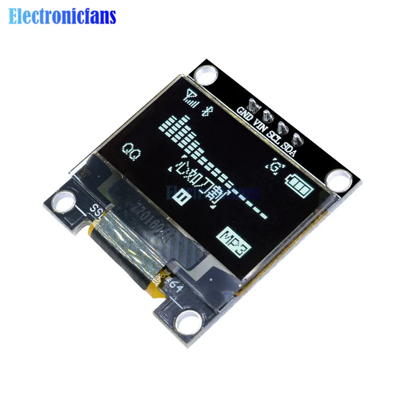 0,9" I2C IIC Серийный 128X64 128*64-белый топ с o-образным светодиодный ЖК-дисплей светодиодный Дисплей модуль SSD1306 12864 3V~ 5V DC 0,96" SPI серийный модуль для Arduino