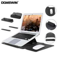dowswin laptop case leather sleeve bag for macbook air pro 13 15 case portable laptop notebook bag with support frame