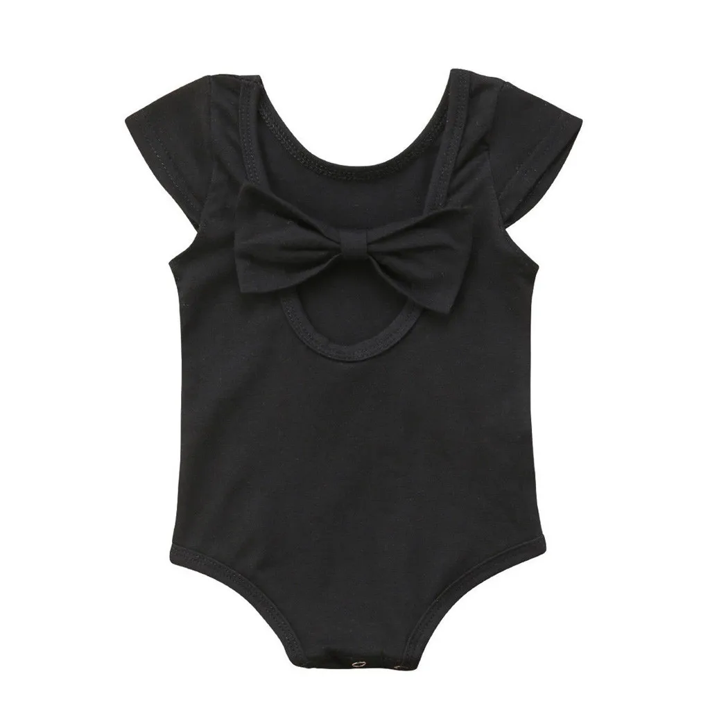 Летний комбинезон однотонный с бантом для новорожденных одежда маленьких