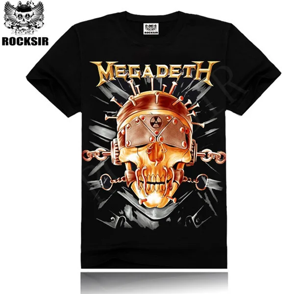 [Men bone] Мужская футболка, черная футболка, Мужская футболка, хлопок, Megadeth, Череп, принт, тяжелый металл, хип-хоп, рок, Летний стиль, футболка - Цвет: SMT74
