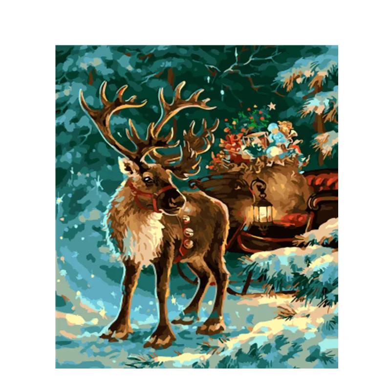 GX22235 DRAWJOY картина в рамке Рождество DIY живопись по номерам Рождественский подарок домашний декор для гостиной ручные уникальные подарки GX22270 - Цвет: GX22235
