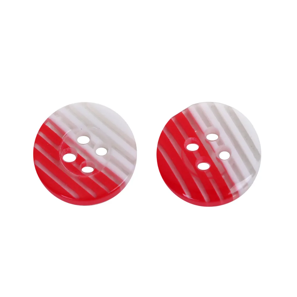 Doreenbeads 20 шт. 1.25 см красочные полосы смолы Пуговицы круглый 4-отверстия Кнопка для