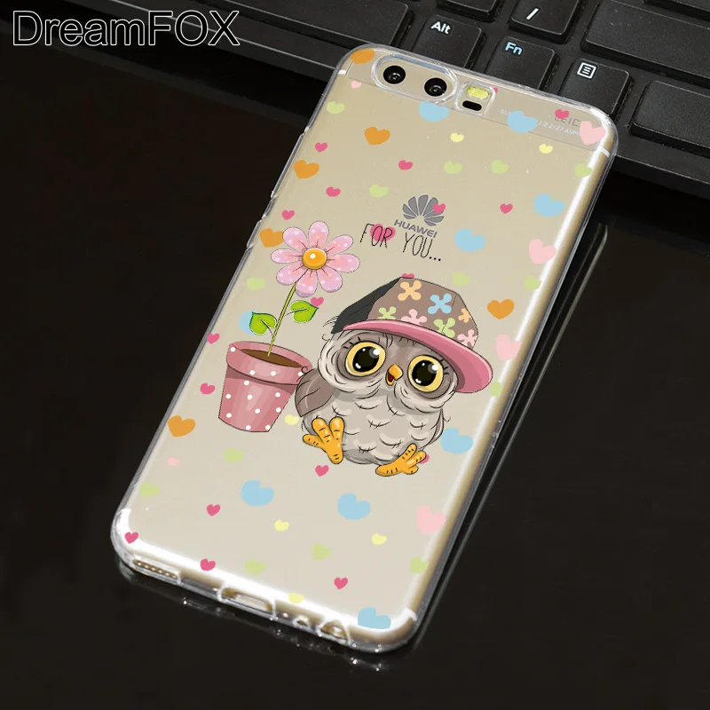 DREAMFOX L574 Мягкий силиконовый чехол из ТПУ с милой совой для huawei P8 P9 P10 Lite Plus 2017 Honor 8 Pro