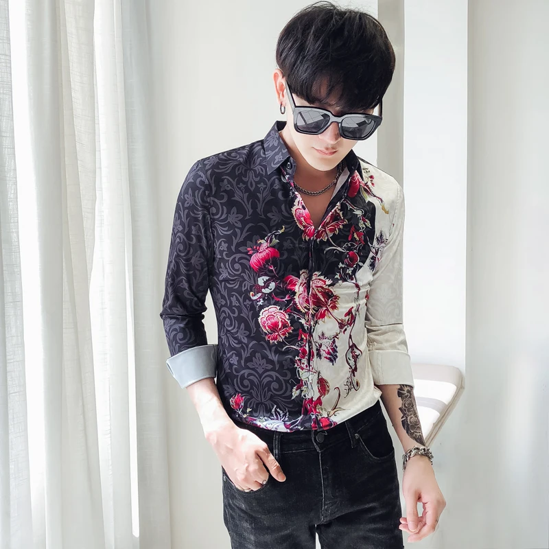 Модные рубашки для мужчин облегающие Camisa Social Masculina новинка 2018 Осенние Клубные