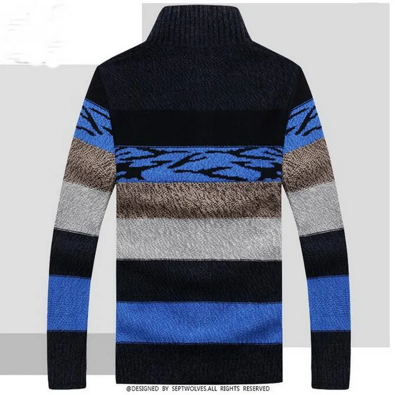 Мужской вязаный кардиган с воротником зимний шерстяной свитер модные кардиганы