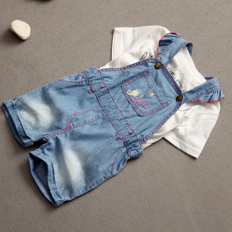 Детская летняя одежда для девочек штаны маленьких тонкие джинсовые шорты