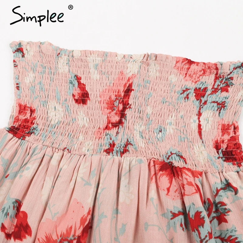 Летнее женское короткое платье Simplee из двух частей с рюшами открытыми плечами