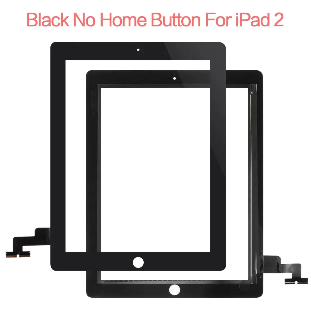 Для iPad 2 Сенсорный экран дигитайзер замена A1395 A1396 сенсорный A1397 для iPad2 экран стекло сенсорная панель с кнопкой Home - Цвет: Black no Button