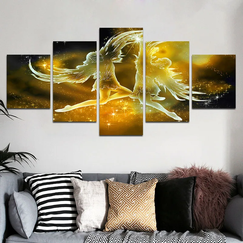 HD картина 5 панелей Печатный холст фотоабстрактная Красивая Настенная плакат для