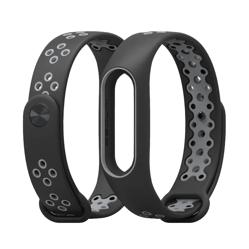 Black Gray Mi Band 2 ремешок на запястье для Xiaomi mi band 2 спортивный силиконовый браслет для Xiaomi mi band 2 умные часы браслет аксессуары - Цвет: Black Gray