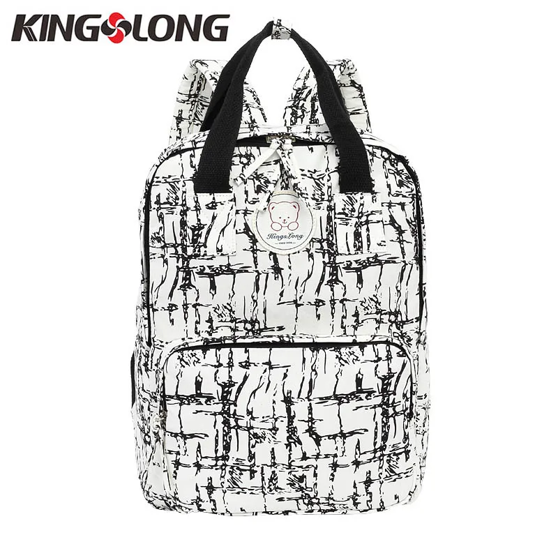 Kingslong Для женщин Рюкзаки для подростков Обувь девочек хлопок белый черный