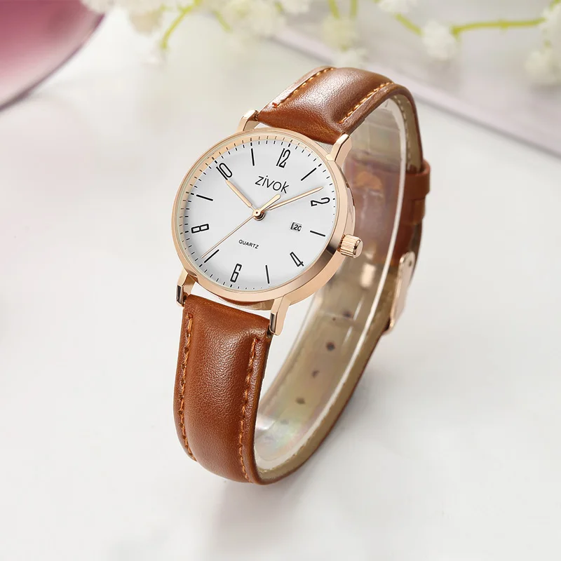 ZIVOK модные женские часы reloj mujer кожаные кварцевые спортивные наручные для