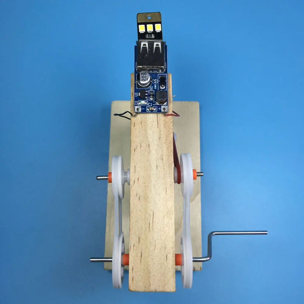 Забавные научные образовательные ручная Динамо машина деревянного пола детская