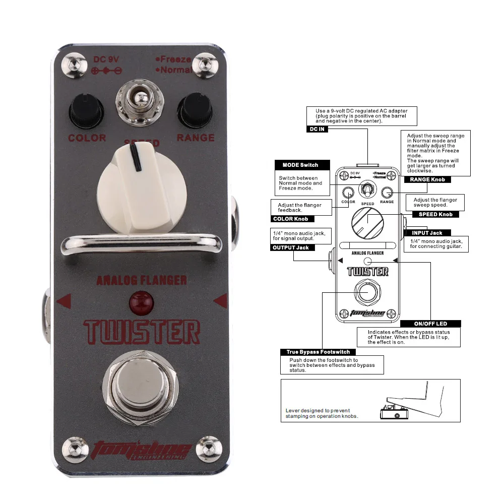 Арома ATR-3 Твистер аналоговый Flanger педаль эффектов для электрогитары мини один