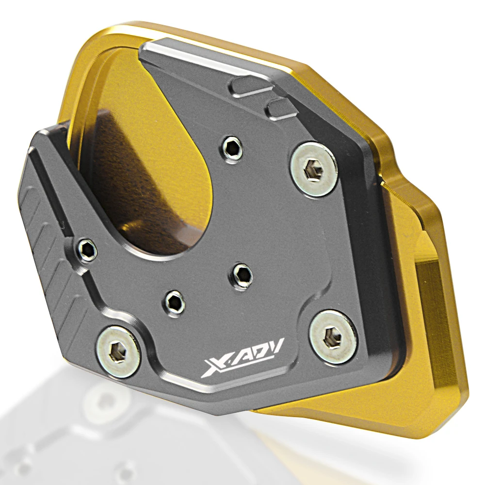 gold gray Подножки ЧПУ подножка сбоку расширение kick стенд увеличить пластина для honda x ADV X-ADV XADV 750 мотоцикл Accessoreis - Цвет: gold gray