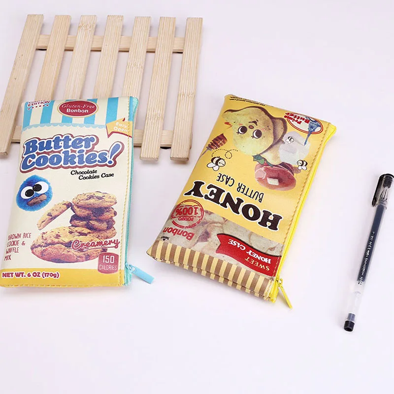 Новое Прибытие Корейский Забавный Чипсы PVCWaterproof Мешок Карандаша Канцелярские