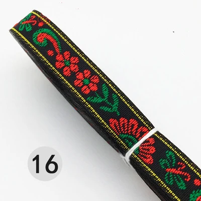 16 7 м/уп. 12 мм Широкий цветочный принт корсажная лента бант для волос/Рождество/свадьба DIY шитье ремесло кружевная ткань - Цвет: 16