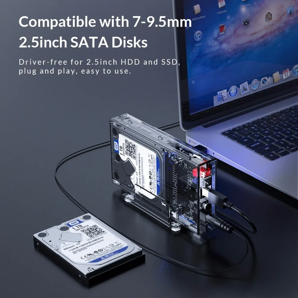 ORICO 2,5 ''HDD корпус с RAID Прозрачный 5 Гбит/с скорость передачи SATA3.0 чехол для SSD, HDD Box Поддержка Windows/Mac/Linux