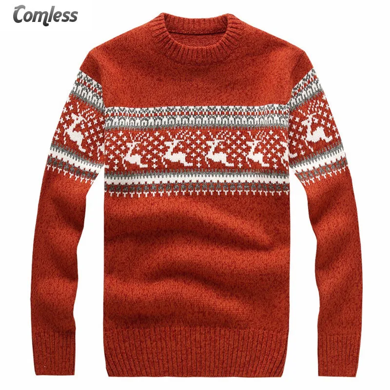 Мужской свитер с оленем новинка 2017 года зимний мужской Рождественский модная
