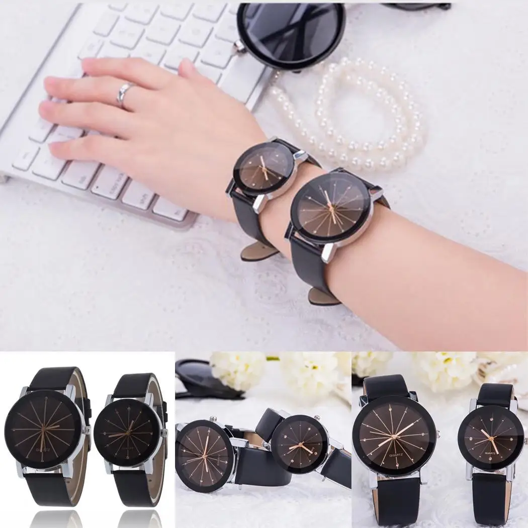 Модная пара кварцевых часов кожаный ремешок 10 мм 35 40 наручные часы без контактной